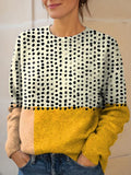 Women's Abstract Dot Pattern Art Print Knit Pullover Sweater