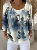 Casual Button-Up Knit Cardigan with Relaxed Fit