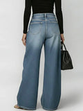 Women's New High-waisted Casual Loose Wide-leg Jeans