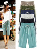 Plain with Pockets Sashes Holiday Loose Shorts (9 Colors)