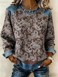 Women's Western Paisley Print Casual Sweatshirt
