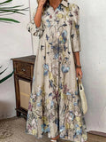 Special Apricot 3/4 Sleeve Maxi Dress