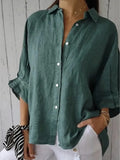 Cotton Plain Buckle Shirt Collar Half Sleeve White Shirt