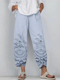 Floral Embroidered Lace Loose Pants