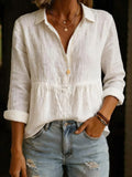Plain Solid Color Cotton Shirt