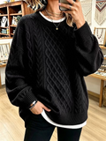Women's Casual Abstract Crew Neck Long Sleeve Sweater