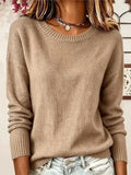 Women Plain Long Sleeve Comfy Casual Printing Sweater