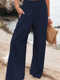 Women's Cotton and Linen Waist-waisted Wide-leg Pants