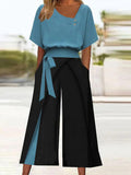 Chic Short Sleeve Two Piece Set