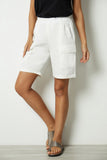 Laid-back Slim Seam Lines Two Cargo Pockets Shorts