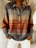 Women's Vintage Print Collared Sweater 1211
