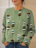 Vintage Abstract Geometric Art Print Knit Pullover Sweater
