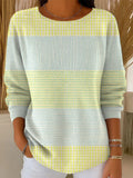 Women's Vintage Abstract Geometry Art Print Casual Pullover Sweater