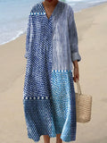 Women's Abstract Polka Dot Stripe Art Print Dress RD028