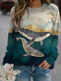 Warm Artistic Nature-Themed Sweatshirt