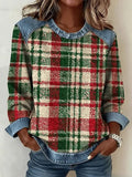 Women'S Casual Round Neck Printed Pullover Sweatshirt