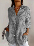 Casual Vintage Long Sleeve Blouse