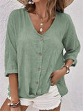 Short Sleeve V-Neck Loose-fit Shirt