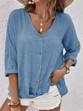 Short Sleeve V-Neck Loose-fit Shirt