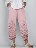 Floral Embroidered Lace Loose Pants