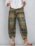 Floral Patterns Art Prints Denim Cotton Chic Pants