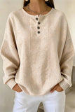 Casual Striped Waffle Sweatshirt