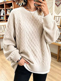 Women's Casual Abstract Crew Neck Long Sleeve Sweater