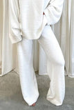 Solid Color V-neck Casual Sweater Two Piece Suit