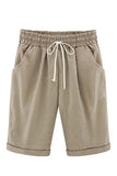 Plain with Pockets Sashes Holiday Loose Shorts