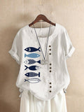 Animal Print O-neck Short Sleeves T-shirt