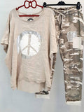 Camouflage Casual Summer Short Sleeves Two Piece Set